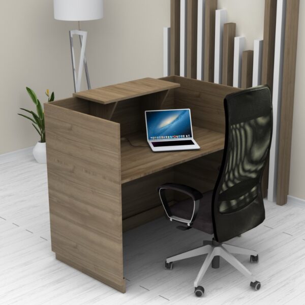 Γραφείο υποδοχής - reception Lemmon Megapap χρώμα καρυδί 120x70x110εκ. - Image 3