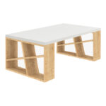 Τραπεζάκι σαλονιού Honey Megapap μελαμίνης χρώμα sapphire oak - λευκό 105x60x40εκ.