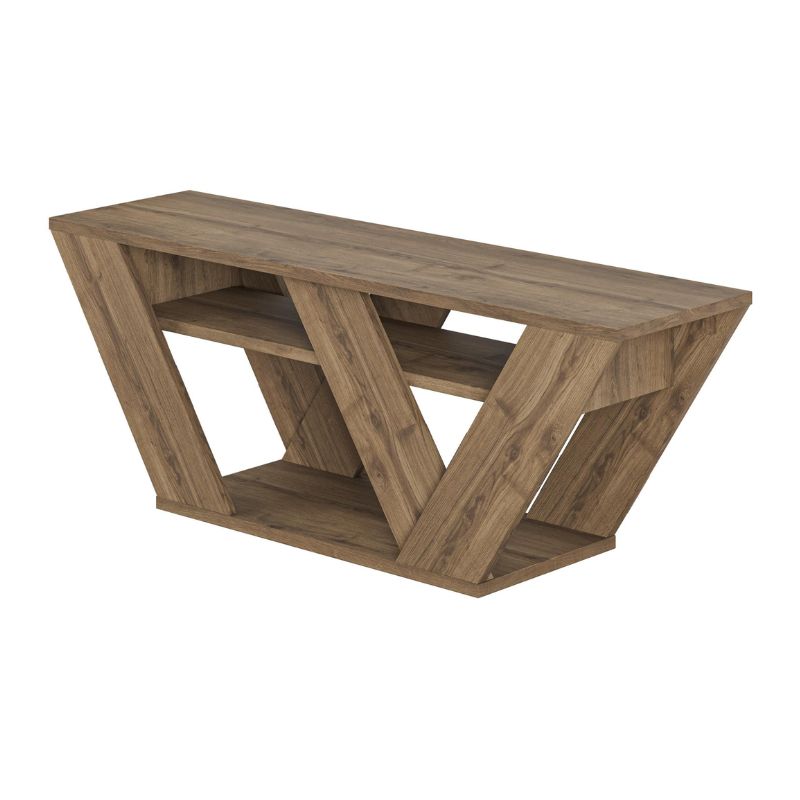 Έπιπλο τηλεόρασης Pipralla Megapap χρώμα ανοιχτό καρυδί 110x30x40εκ. - Image 3