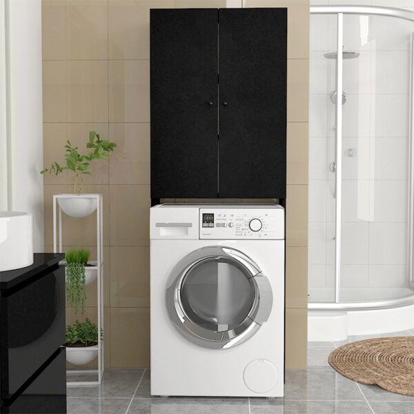 Έπιπλο πλυντηρίου Romme Megapap χρώμα μαύρο 65x27,1x180εκ. - Image 3