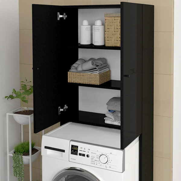 Έπιπλο πλυντηρίου Romme Megapap χρώμα μαύρο 65x27,1x180εκ. - Image 4