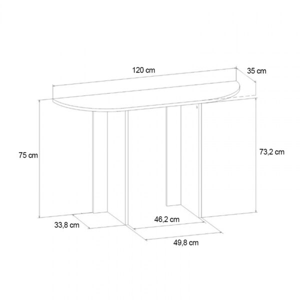 Κονσόλα Cortado Megapap χρώμα sapphire oak 120x35x75εκ. - Image 5
