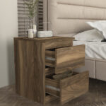 Κομοδίνο Breve Megapap χρώμα καρυδί 39,8x41,8x55εκ.