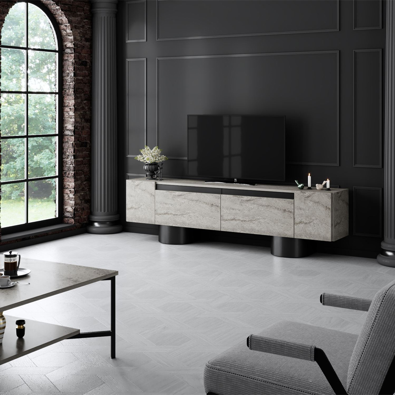 Έπιπλο τηλεόρασης Haven Megapap χρώμα travertine 180x30x50εκ. - Image 4