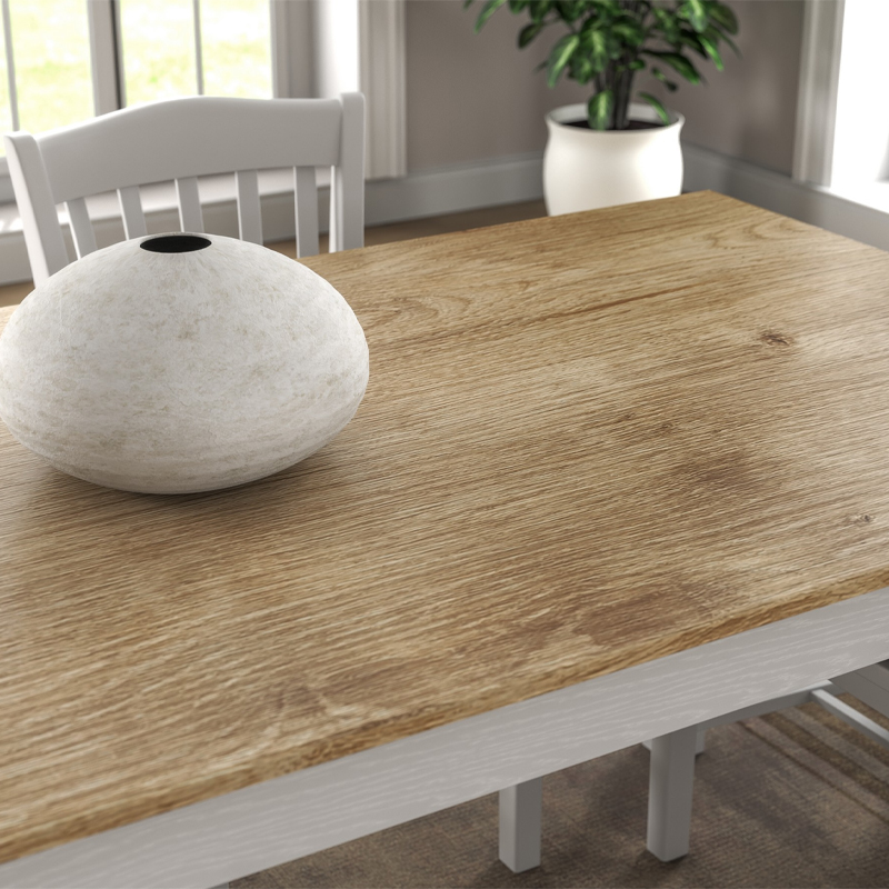 Τραπέζι Fira Megapap χρώμα λευκό - φυσικό οξιάς 180x90x78εκ. - Image 2