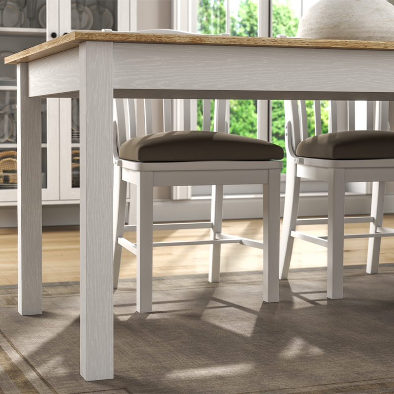 Τραπέζι Fira Megapap χρώμα λευκό - φυσικό οξιάς 180x90x78εκ. - Image 3