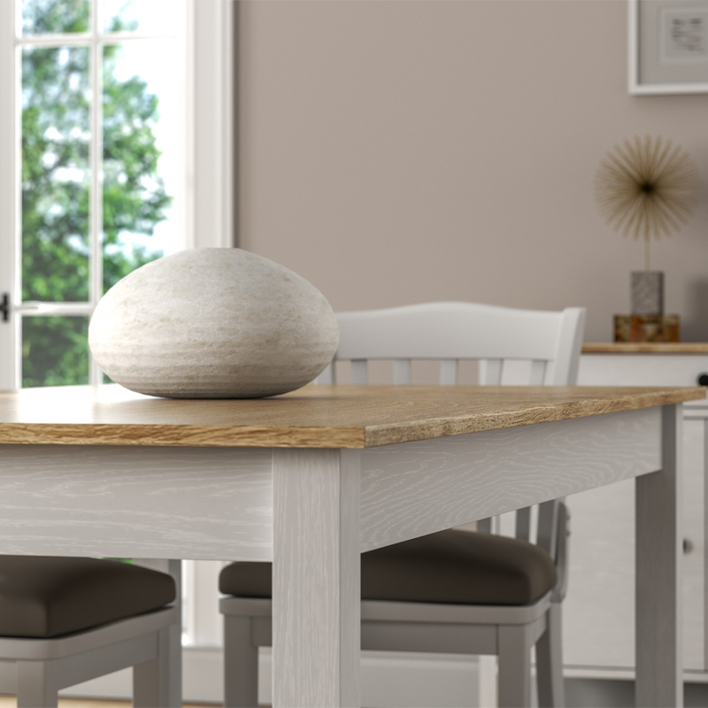 Τραπέζι Fira Megapap χρώμα λευκό - φυσικό οξιάς 180x90x78εκ. - Image 4