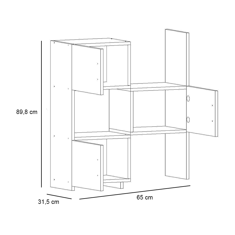 Ντουλάπι κουζίνας - μπάνιου Anna Megapap χρώμα λευκό 65x31,5x89,8εκ. - Image 6