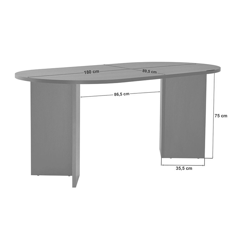 Τραπέζι Sablin Megapap χρώμα καρυδί 180x89,5x75εκ. - Image 5