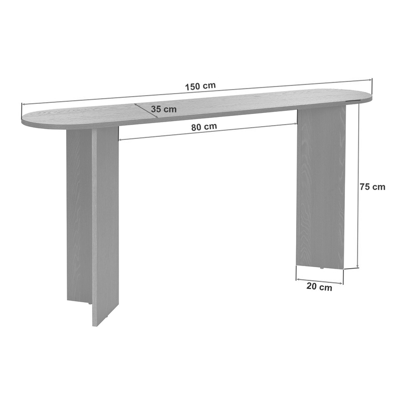 Κονσόλα Sira Megapap χρώμα travertine 150x35x75εκ. - Image 5