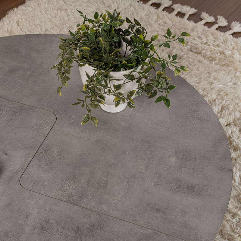 Τραπεζάκι σαλονιού σετ 2 τμχ Moira Megapap χρώμα γκρι σκυροδέματος Ø90x41εκ. - Image 6