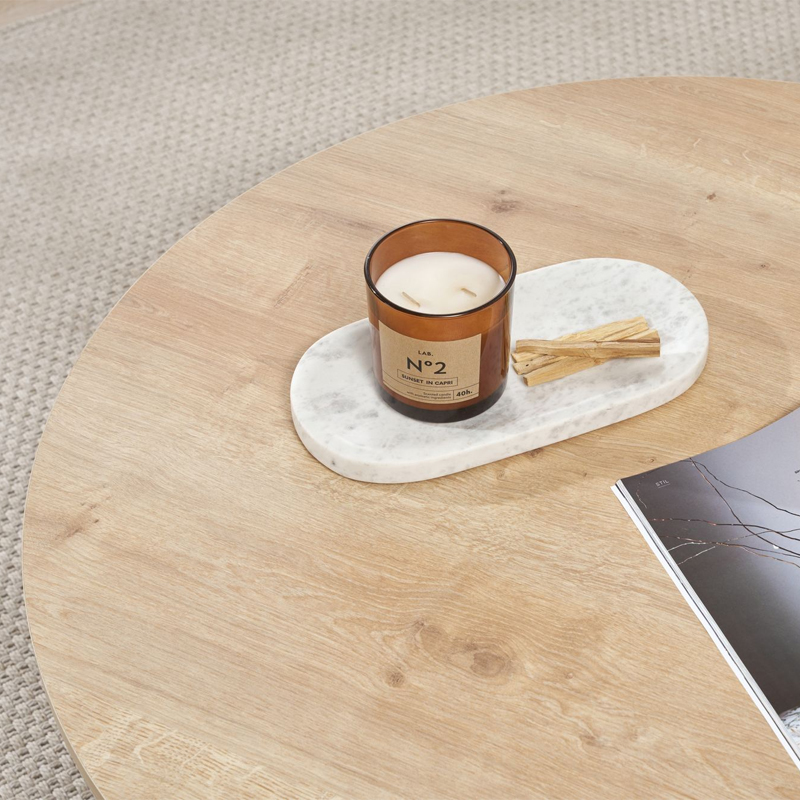 Τραπεζάκι σαλονιού Soleil Megapap χρώμα sapphire oak Ø90x40εκ. - Image 3