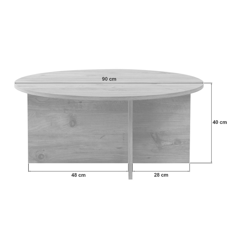 Τραπεζάκι σαλονιού Soleil Megapap χρώμα sapphire oak Ø90x40εκ. - Image 5