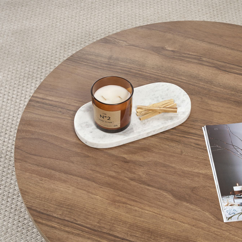 Τραπεζάκι σαλονιού Soleil Megapap χρώμα καρυδί Ø90x40εκ. - Image 3