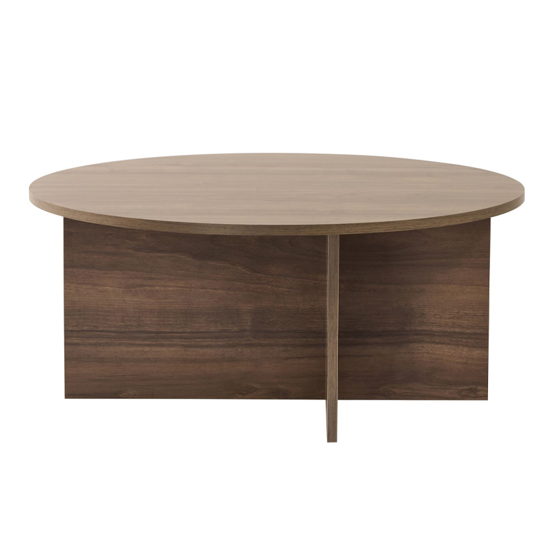 Τραπεζάκι σαλονιού Soleil Megapap χρώμα καρυδί Ø90x40εκ. - Image 4