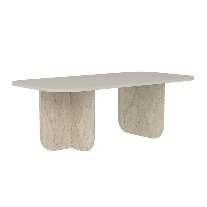 Τραπεζάκι σαλονιού Becaj Megapap χρώμα sandstone - travertine 120x60x41,4εκ. - Image 3