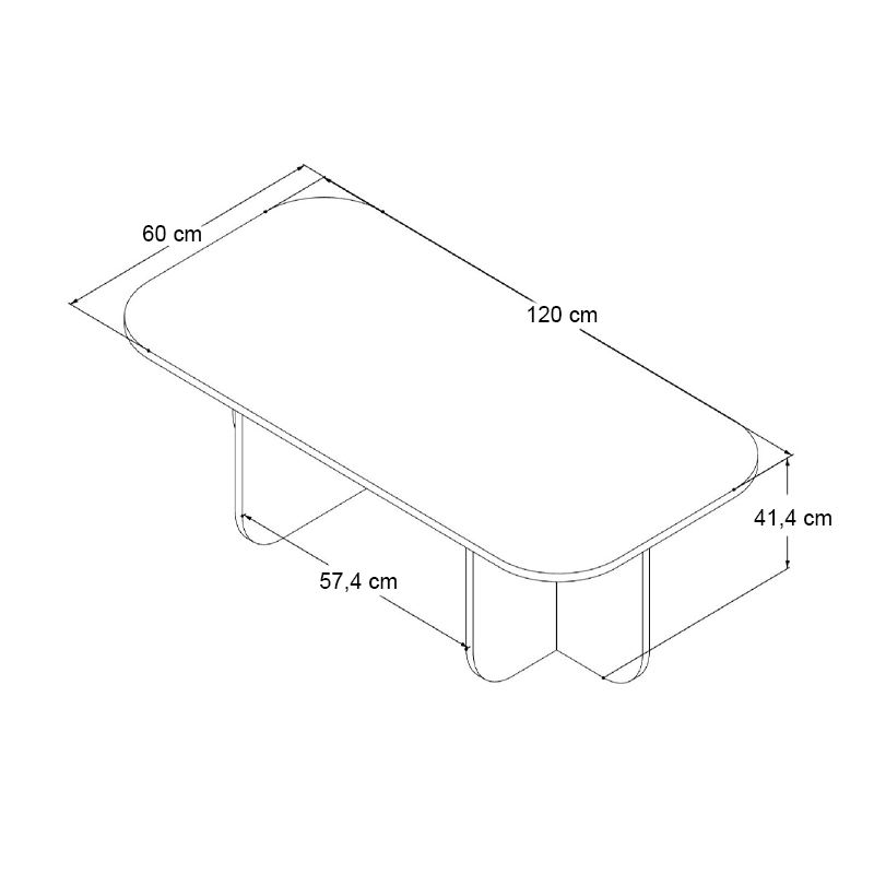 Τραπεζάκι σαλονιού Becaj Megapap χρώμα καρυδί 120x60x41,4εκ. - Image 4