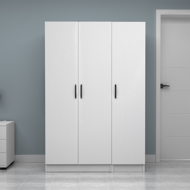 Ντουλάπα ρούχων Vivian Megapap τρίφυλλη χρώμα λευκό 120x51,8x181εκ. - Image 3