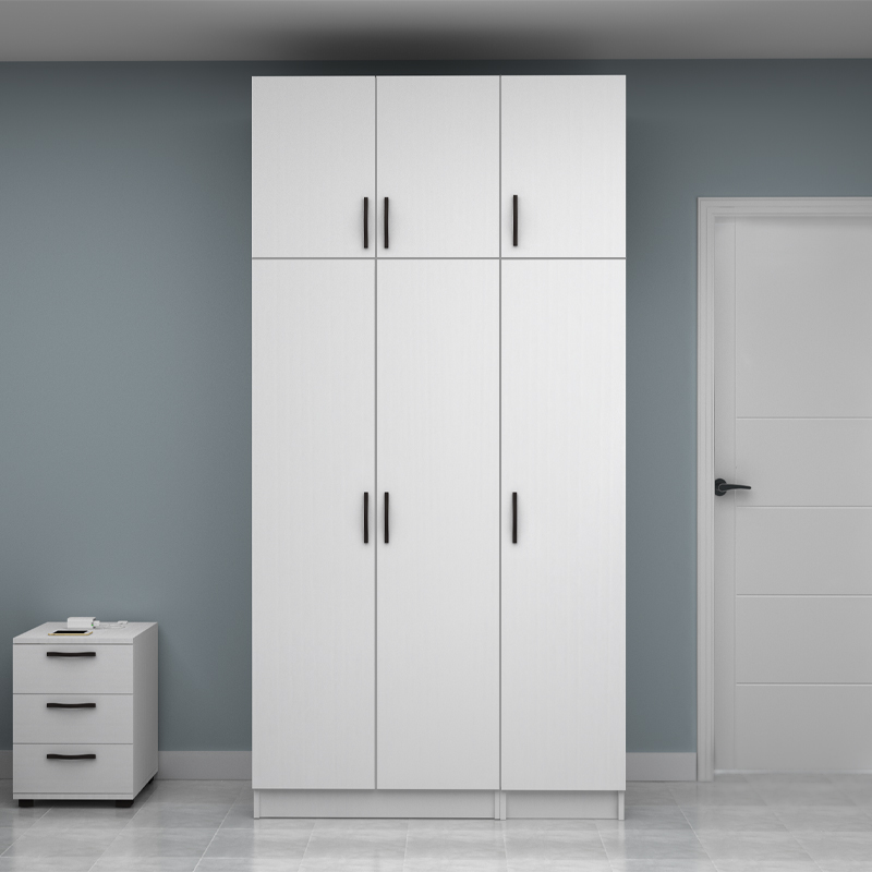 Ντουλάπα ρούχων Vivian Megapap τρίφυλλη με πατάρι χρώμα λευκό 120x51,8x240εκ. - Image 3