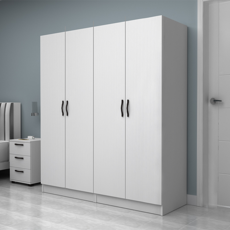 Ντουλάπα ρούχων Vivian Megapap τετράφυλλη χρώμα λευκό 160x51,8x181εκ. - Image 2