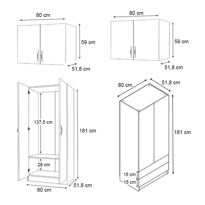 Ντουλάπα ρούχων Vivian Megapap τετράφυλλη με πατάρι και συρτάρια χρώμα λευκό 160x51,8x240εκ. - Image 4