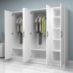 Ντουλάπα ρούχων Vivian Megapap πεντάφυλλη χρώμα λευκό 200x51,8x181εκ.