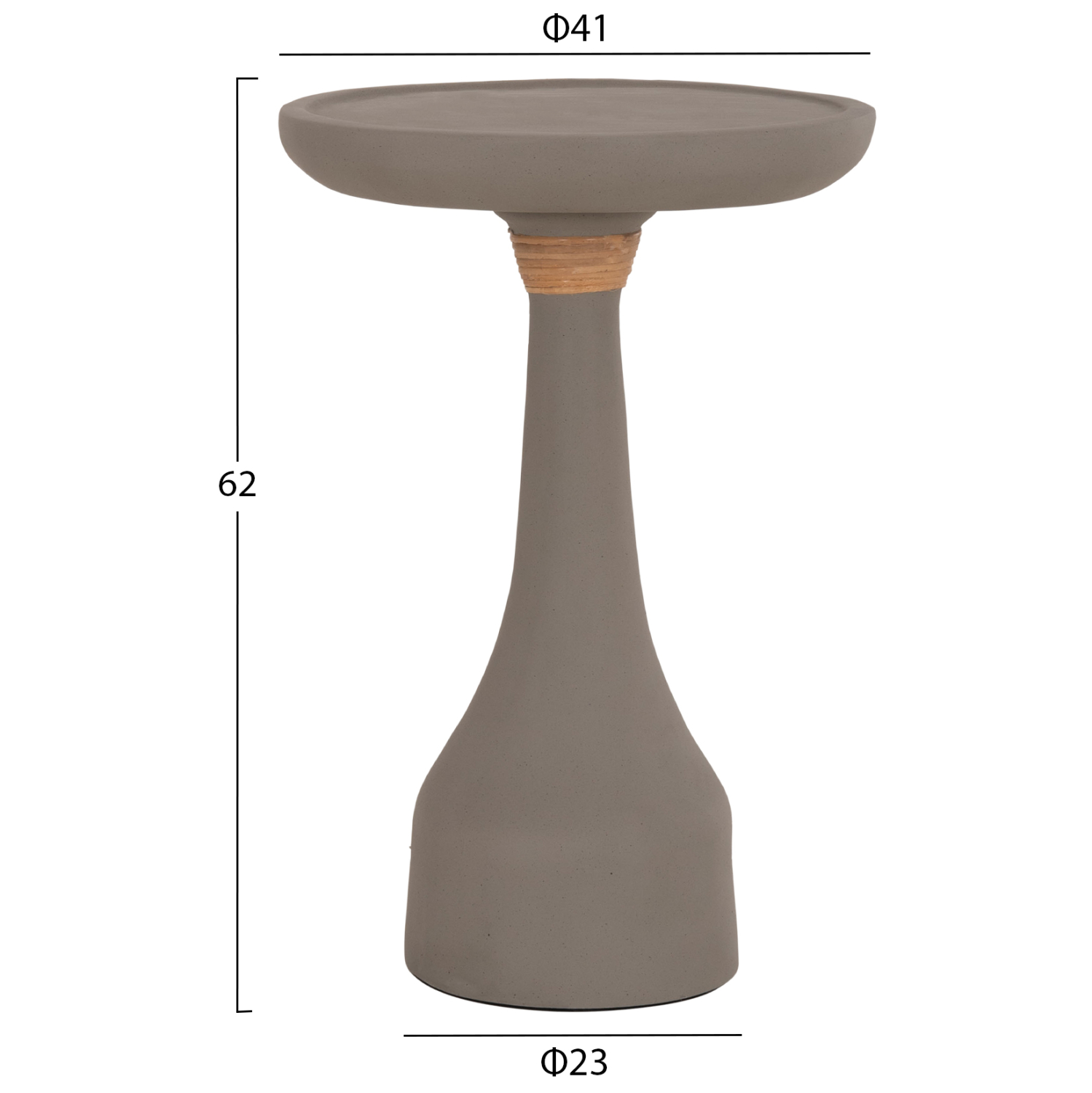 ΒΟΗΘΗΤΙΚΟ ΤΡΑΠΕΖΙ ΓΙΑ ΛΑΜΠΑΤΕΡ TORG HM18170.03 FIBER CEMENT ΓΚΡΙ Φ41x62Υεκ. - Image 2