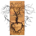 ΔΙΑΚΟΣΜΗΤΙΚΟ ΤΟΙΧΟΥ FACES HM4807-ΦΥΛΛΑ ΜΕΤΑΛΛΟΥ ΜΑΥΡΑ-ΞΥΛΟ 60x3(βάθος)x57,5Υεκ.