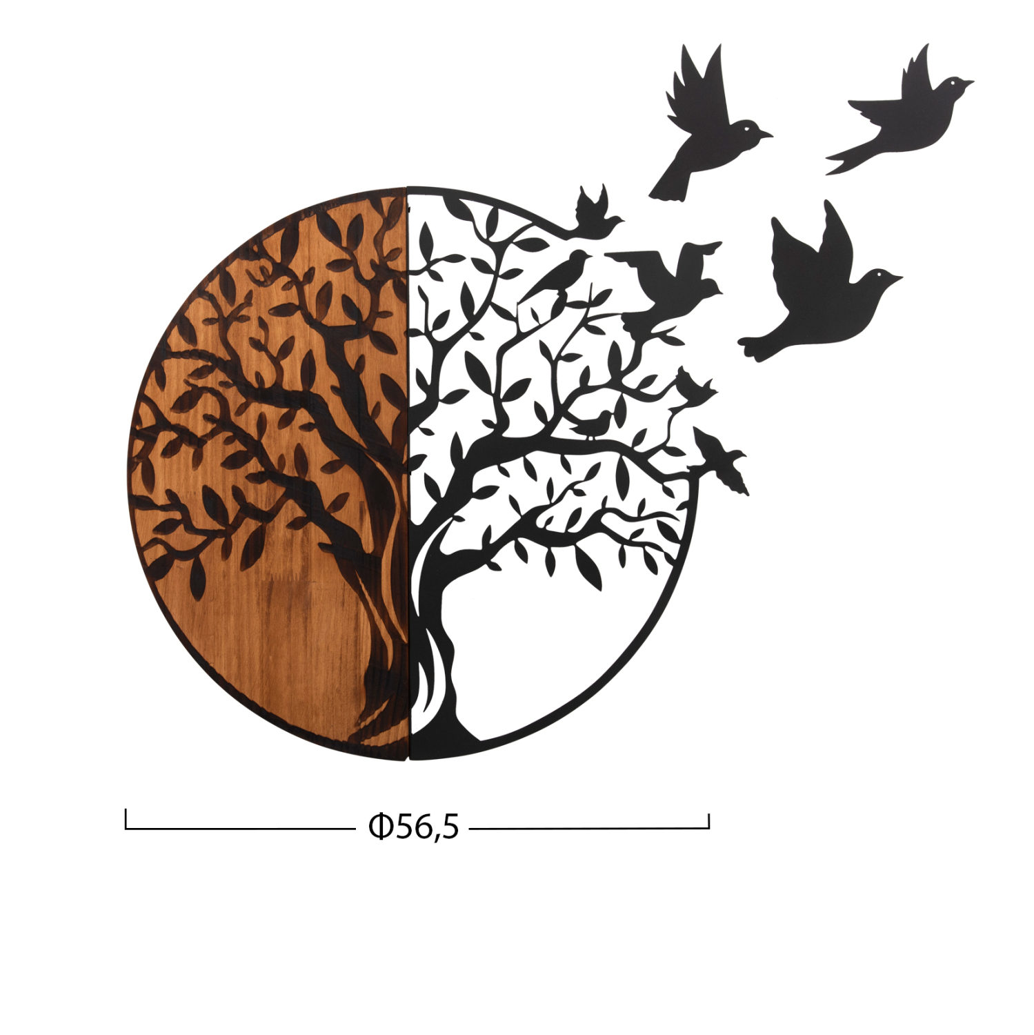 ΔΙΑΚΟΣΜΗΤΙΚΟ ΤΟΙΧΟΥ ILLUSION HM4647 ΜΕΤΑΛΛΟ-ΞΥΛΟ 56,5x3x56,5Υεκ. - Image 2