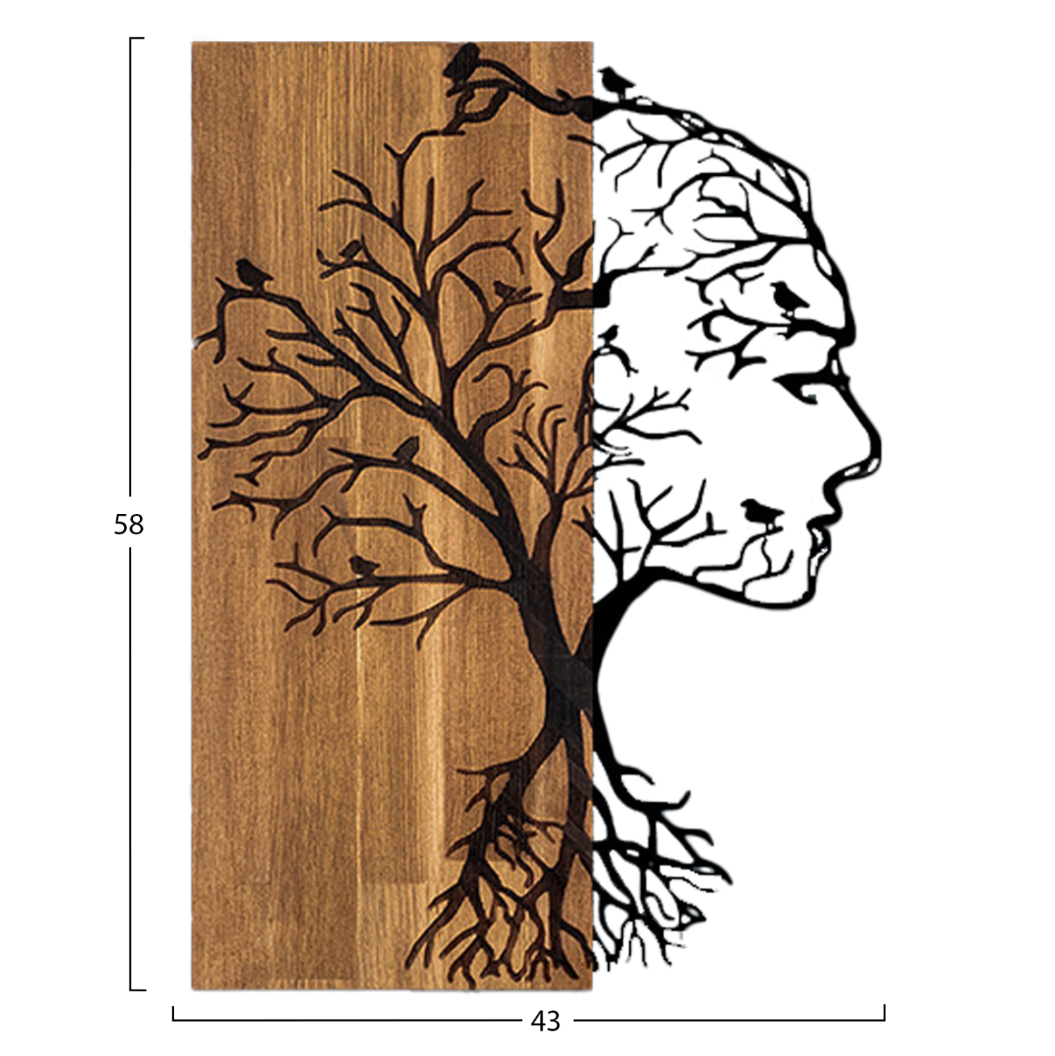 ΔΙΑΚΟΣΜΗΤΙΚΟ ΤΟΙΧΟΥ ΟΨΗ ΓΥΝΑΙΚΑΣ HM4754-ΜΕΤΑΛΛΟ ΜΑΥΡΟ-ΞΥΛΟ 43x3(βάθος)x58Υεκ. - Image 3