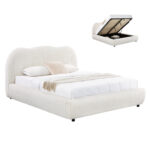 ΚΡΕΒΑΤΙ ΔΙΠΛΟ ΜΕ ΑΠΟΘ.ΧΩΡΟ KALLY HM729.03 ΜΠΕΖ FAUX FUR ΥΦΑΣΜΑ--ΣΤΡΩΜΑ 160x200εκ
