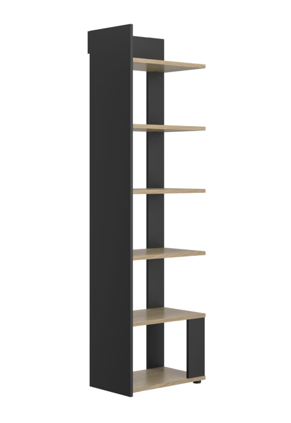 Nael βιβλιοθήκη 56x37x198εκ. Rookwood Oak / Μαύρο - Image 2