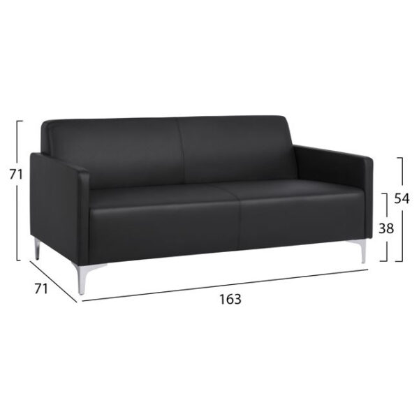 ΣΕΤ 2 ΤΜΧ ΚΑΝΑΠΕΣ 3ΘΕΣΙΟΣ ΚΑΙ 2ΘΕΣΙΟΣ NELLIE HM11274.01 ΜΑΥΡΟ ΧΡΩΜΑ - Image 2