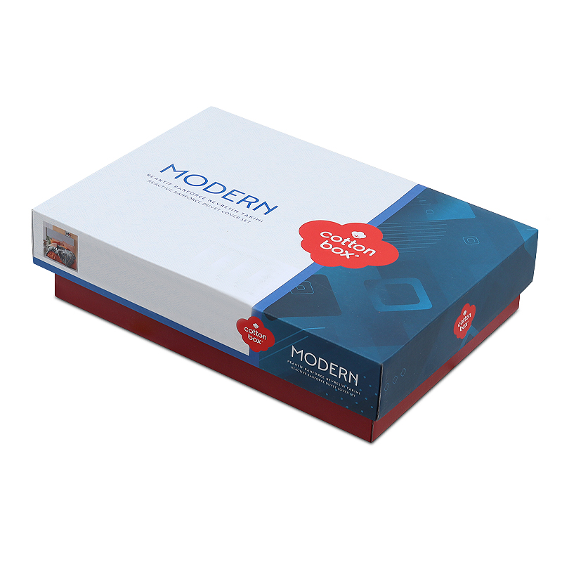 Σετ παπλωματοθήκη Stark Cotton Box 4 τμχ Διπλή (200x220) χρώμα cinnamon - μπλε - Image 2