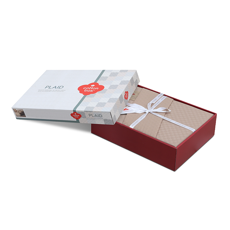 Σετ παπλωματοθήκη Plaid Cotton Box 4 τμχ Διπλή (200x220) χρώμα mink - Image 3