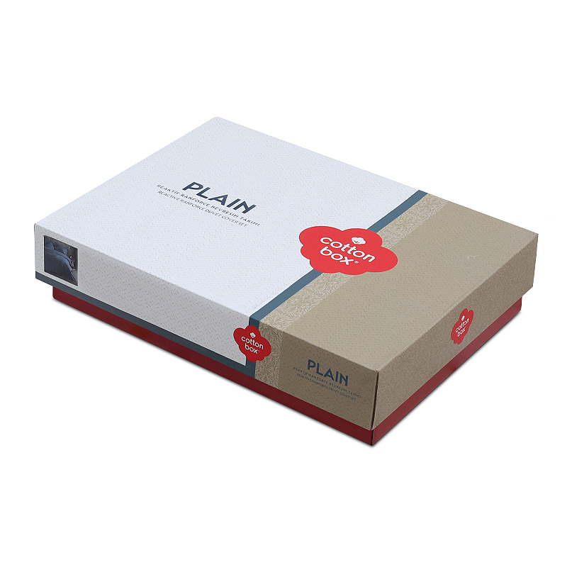 Σετ παπλωματοθήκη Plain Cotton Box 4 τμχ Διπλή (200x220) χρώμα ανθρακί - Image 2