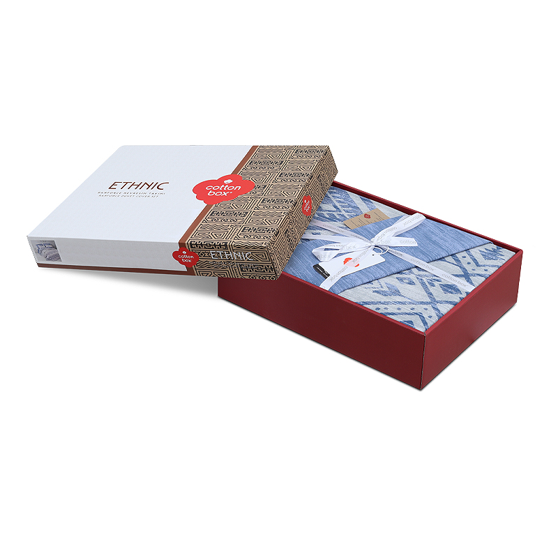 Σετ παπλωματοθήκη Cleo Cotton Box 4 τμχ Διπλή (200x220) χρώμα μπλε - Image 3