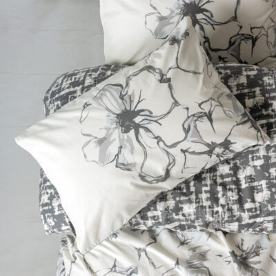 Σετ παπλωματοθήκη Hilaris Cotton Box 4 τμχ Διπλή (200x220) χρώμα ανθρακί