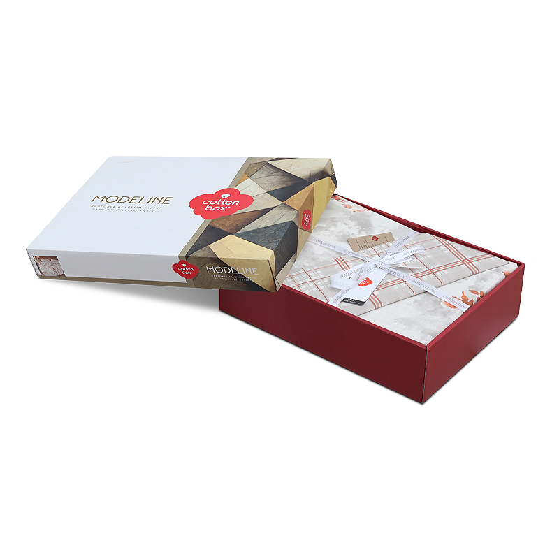 Σετ παπλωματοθήκη Lamina Cotton Box 4 τμχ Διπλή (200x220) χρώμα cinnamon - Image 3