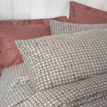 Σετ παπλωματοθήκη Mote Cotton Box 4 τμχ Διπλή (200x220) χρώμα κόκκινο - γκρι