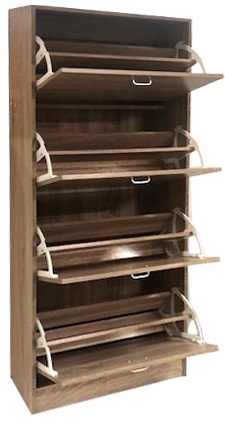 VELCO Pro Systems ΠΑΠΟΥΤΣΟΘΗΚΗ ΜΕ ΤΕΣΣΕΡΙΣ ΠΟΡΤΕΣ-ΑΕΡΙΖΟΜΕΝΗ ΠΛΑΤΗ 63x24x150cm ΣΦΕΝΔΑΜΟΣ - Image 2