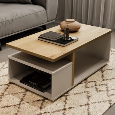 Access τραπεζάκι σαλονιού 91x50x37κ. Hamilton Oak / Λευκό