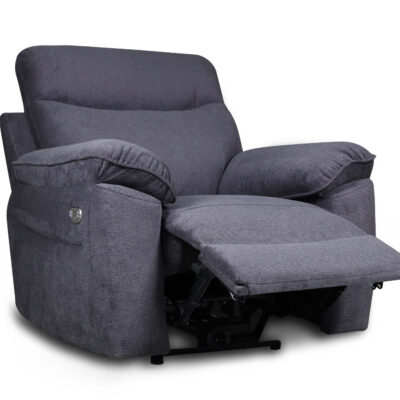 Boston πολυθρόνα Relax με ηλεκτρική ανάκλιση 101x100x102εκ. Γκρι Σκούρο ύφασμα