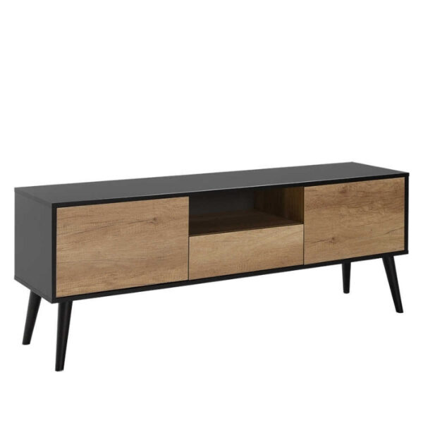Έπιπλο τηλεόρασης Style Megapap χρώμα μαύρο - tori 160x41x58εκ. - Image 3