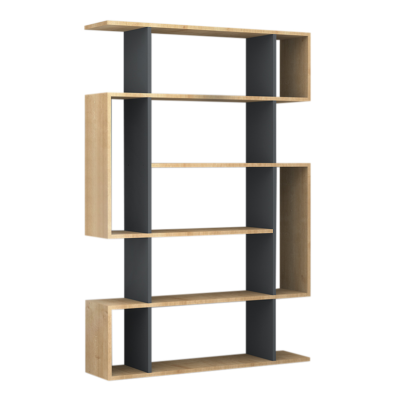 Βιβλιοθήκη Clint Megapap χρώμα φυσικό οξιάς - ανθρακί 108,5x25,5x161εκ. - Image 2