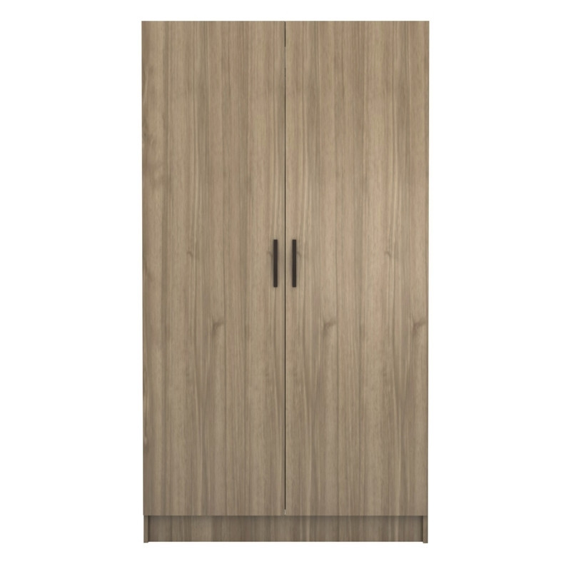 Ντουλάπα ρούχων Victoria Megapap δίφυλλη χρώμα καρυδί 100x60x181εκ. - Image 2