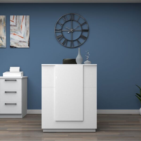 Γραφείο υποδοχής - reception Gemini Megapap χρώμα λευκό 90x50x110εκ. - Image 2