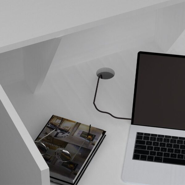 Γραφείο υποδοχής - reception Gemini Megapap χρώμα λευκό 90x50x110εκ. - Image 3