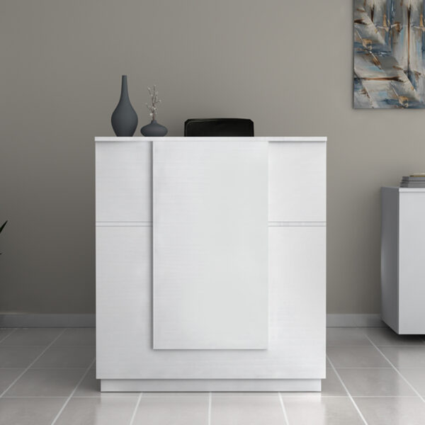 Γραφείο υποδοχής - reception Gemini Megapap χρώμα λευκό 100x70x110εκ. - Image 2