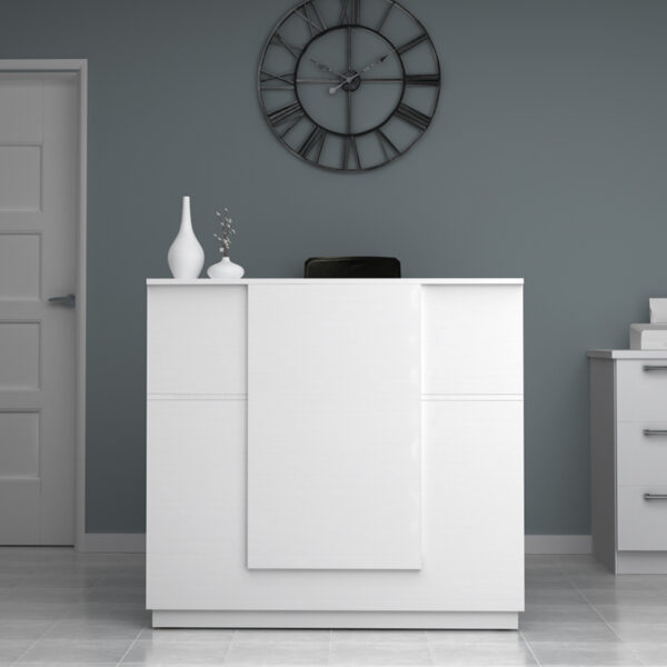 Γραφείο υποδοχής - reception Gemini Megapap χρώμα λευκό 120x70x110εκ. - Image 2